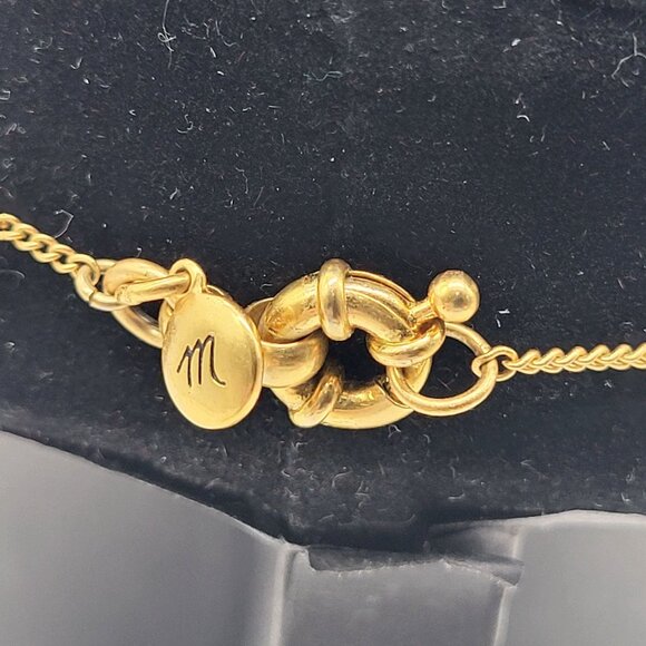 Madewell Gold Tone Curved Bar Triangle Necklace Statement - Picture 3 of 8